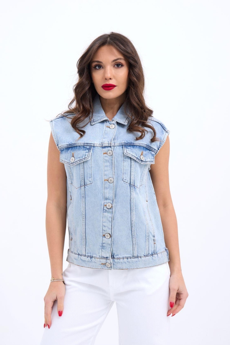 Denim Vest - Light Blue