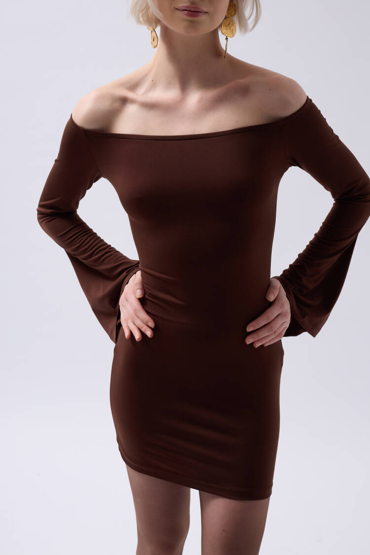 Flywheel Sleeve Strapless Mini Dress