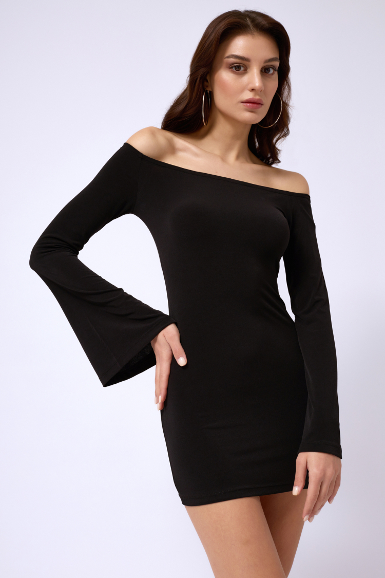 Flywheel Sleeve Strapless Mini Dress