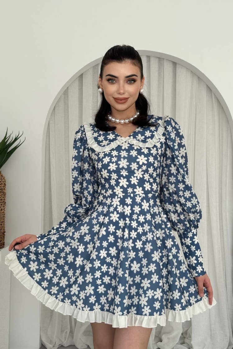 Baby Collar Dress - Multicolor - Etika - Globality Store - Women Clothes Wholesale Turkey