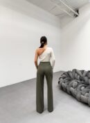 230 Gr Poly Viscose Lycra Metal Button Palazzo Trousers - Ouz Fashion - Globality Store - Women Clothes Wholesale Turkey