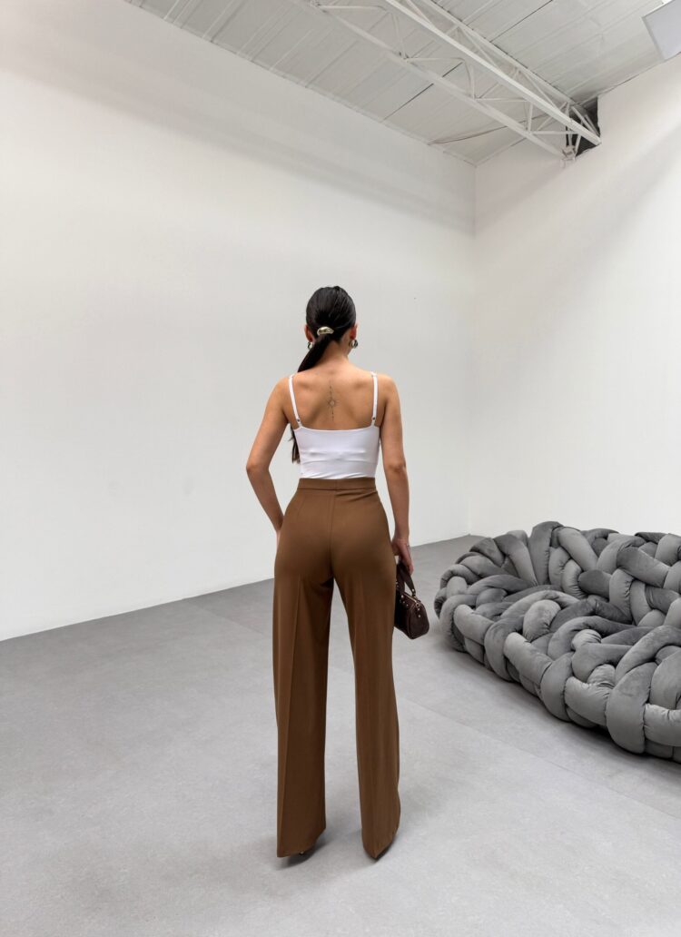 Metal Button Palazzo Trousers