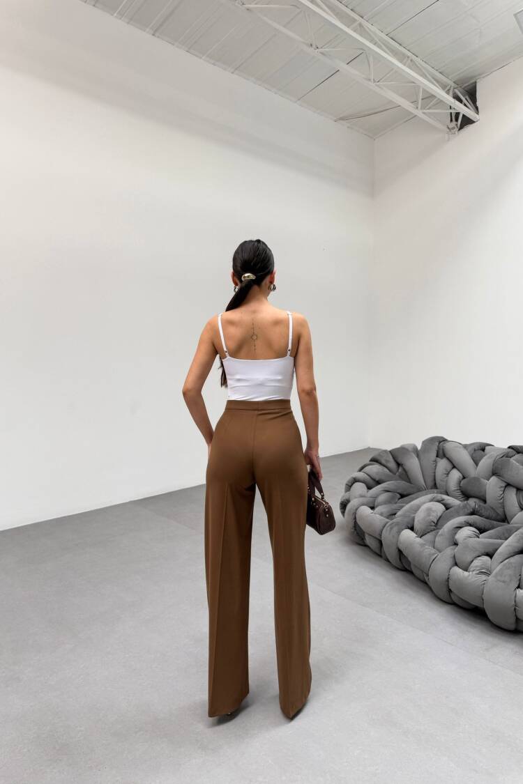 Metal Button Palazzo Trousers