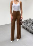 Metal Button Palazzo Trousers - Ouz Fashion - Globality Store - Women Clothes Wholesale Turkey