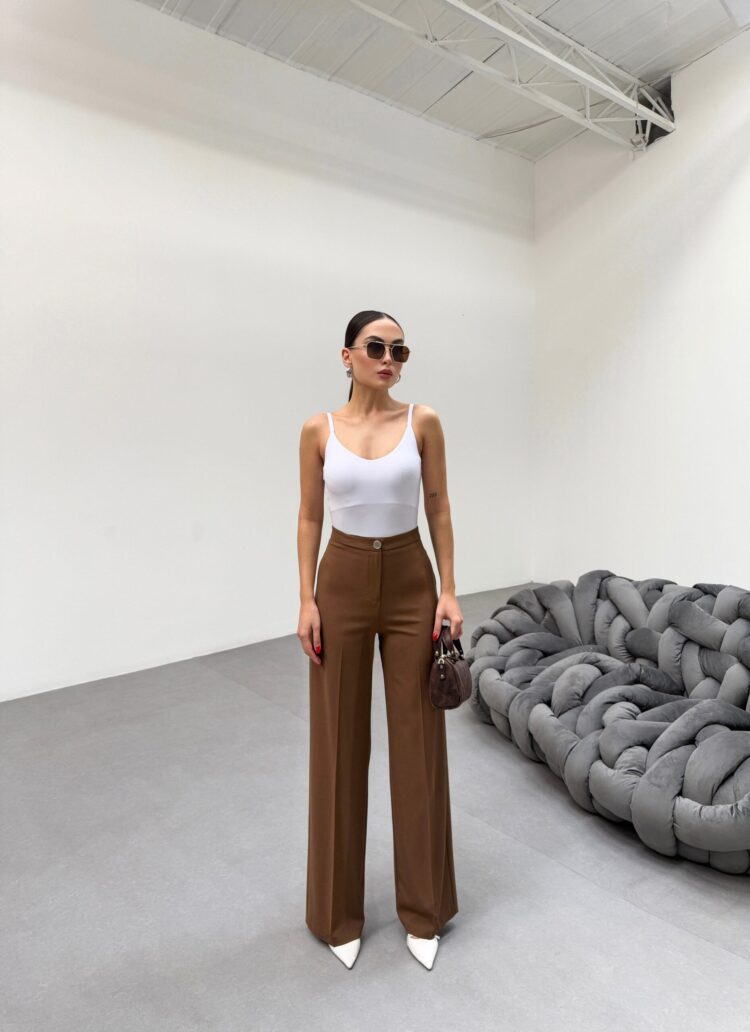 Metal Button Palazzo Trousers