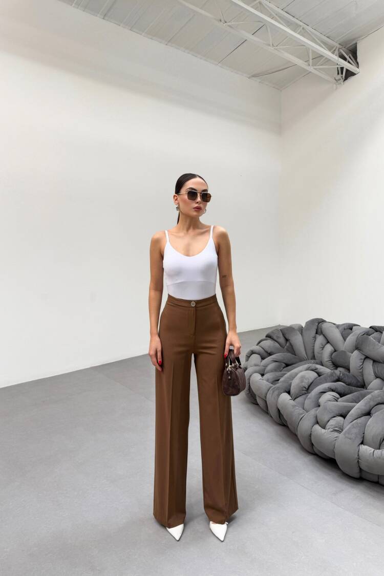 Metal Button Palazzo Trousers