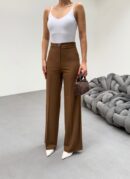 Metal Button Palazzo Trousers - Ouz Fashion - Globality Store - Women Clothes Wholesale Turkey