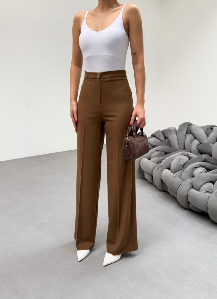 Metal Button Palazzo Trousers