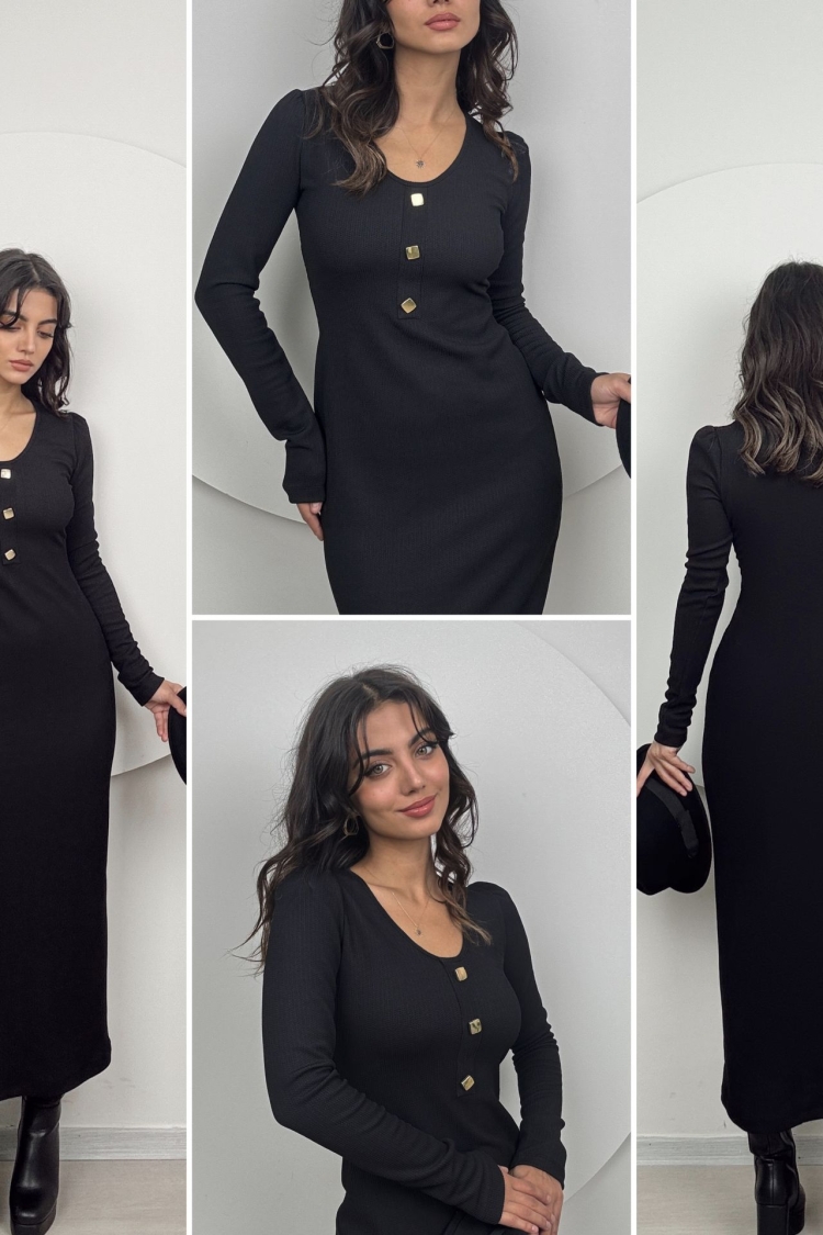 V Neck Knitted Dress