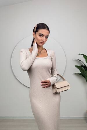 U Neck Knitted Dress - Miss Janell - Globality Store - Women Clothes Wholesale Turkey