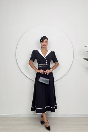 Atlas Midi Dress With Collar Detail - Miss Janell - Globality Store - Women Clothes Wholesale Turkey