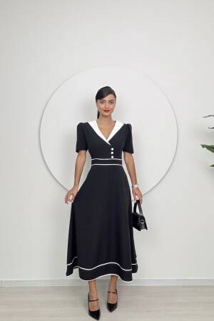 Atlas Midi Dress With Collar Detail - Miss Janell - Globality Store - Women Clothes Wholesale Turkey
