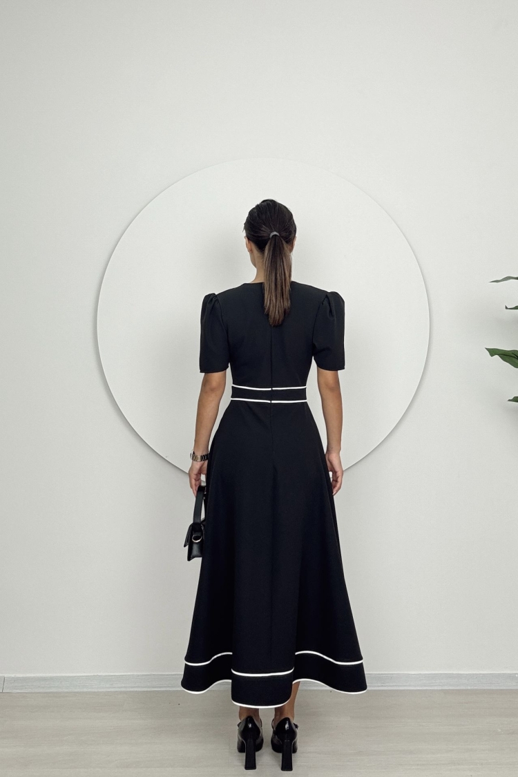 Atlas Midi Dress With Collar Detail
