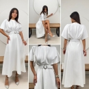 Atlas Fabric Belted Dress - Brand: Miss Janell - Women's Clothing Wholesale - Globality Store