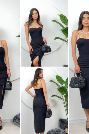 Slit Ribbon Detail Dress - Miss Janell - Globality Store - Women Clothes Wholesale Turkey