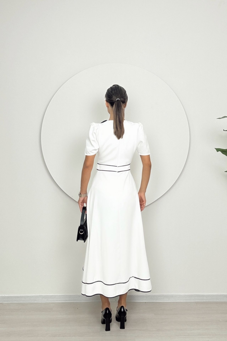Atlas Midi Dress With Collar Detail