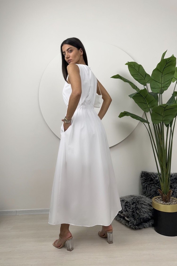 Elastic Waist Sleeveless Dress