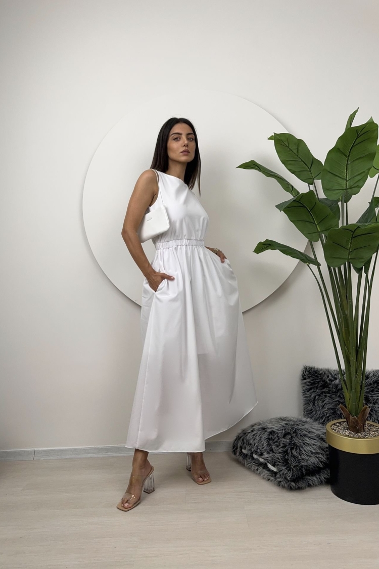 Elastic Waist Sleeveless Dress