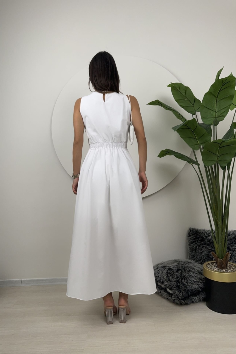 Elastic Waist Sleeveless Dress