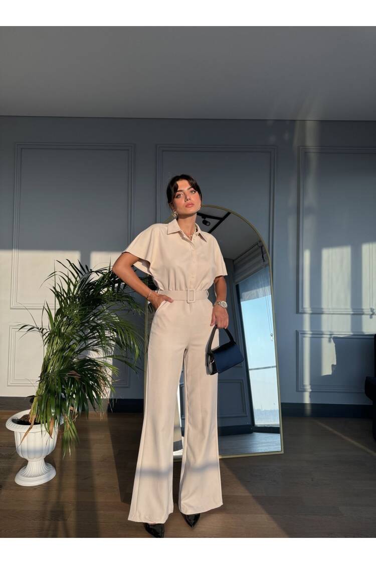 Low Shoulder Detail Jumpsuit - Miss Janell - Globality Store - Women Clothes Wholesale Turkey