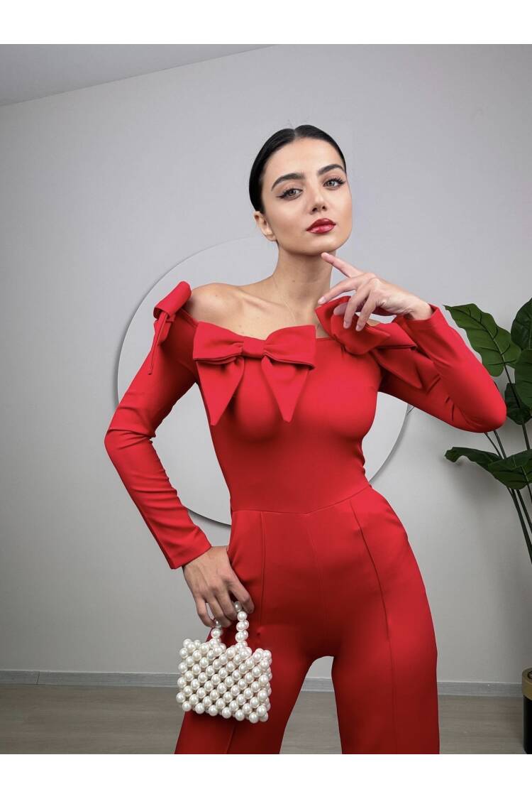 Bow Detail Jumpsuit - Miss Janell - Globality Store - Women Clothes Wholesale Turkey