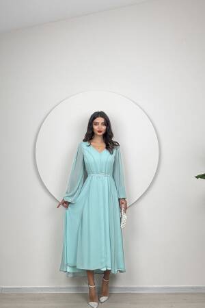 Chiffon V Neck Dress - Miss Janell - Globality Store - Women Clothes Wholesale Turkey