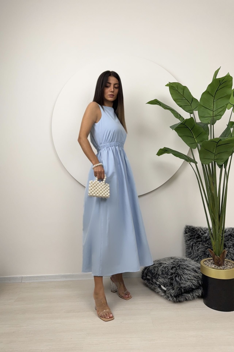 Elastic Waist Sleeveless Dress