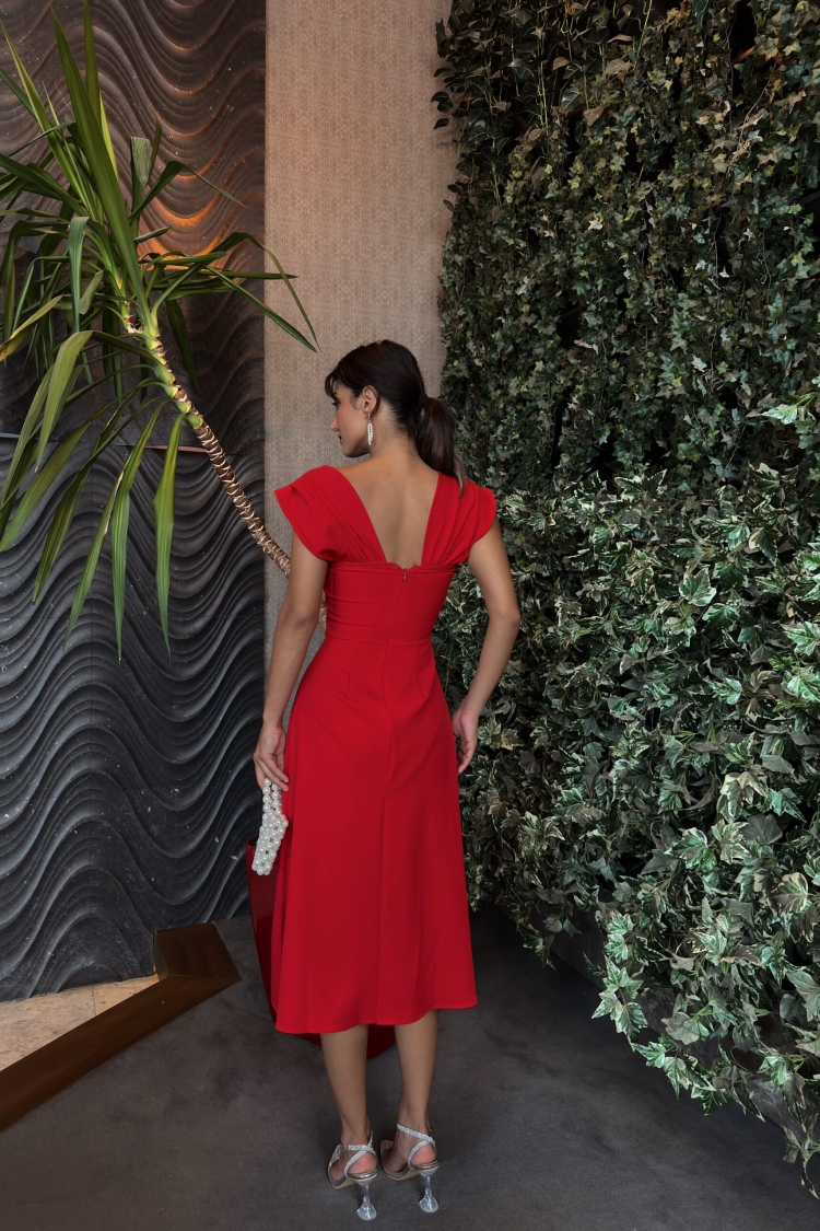 Chest Stripe Pearl Detail Dress