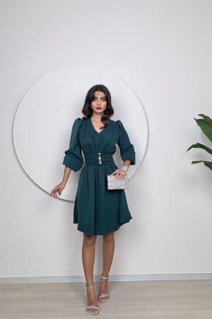 Shoulder Pile Belt Dress - Miss Janell - Globality Store - Women Clothes Wholesale Turkey