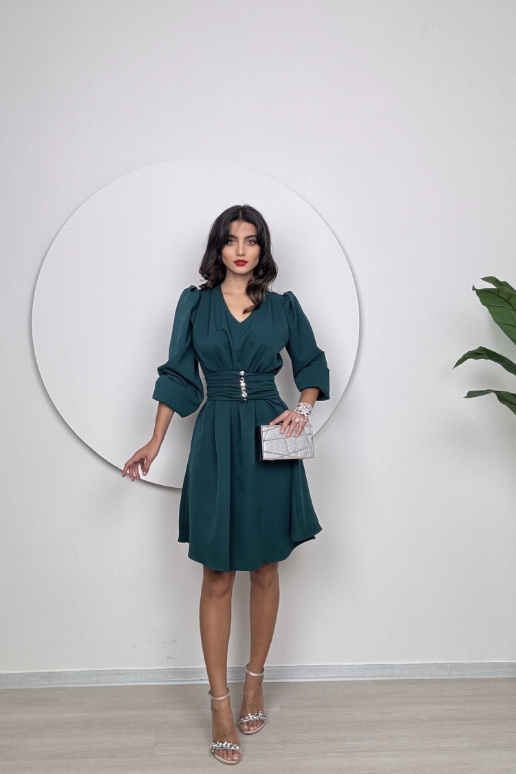 Shoulder Pile Belt Dress
