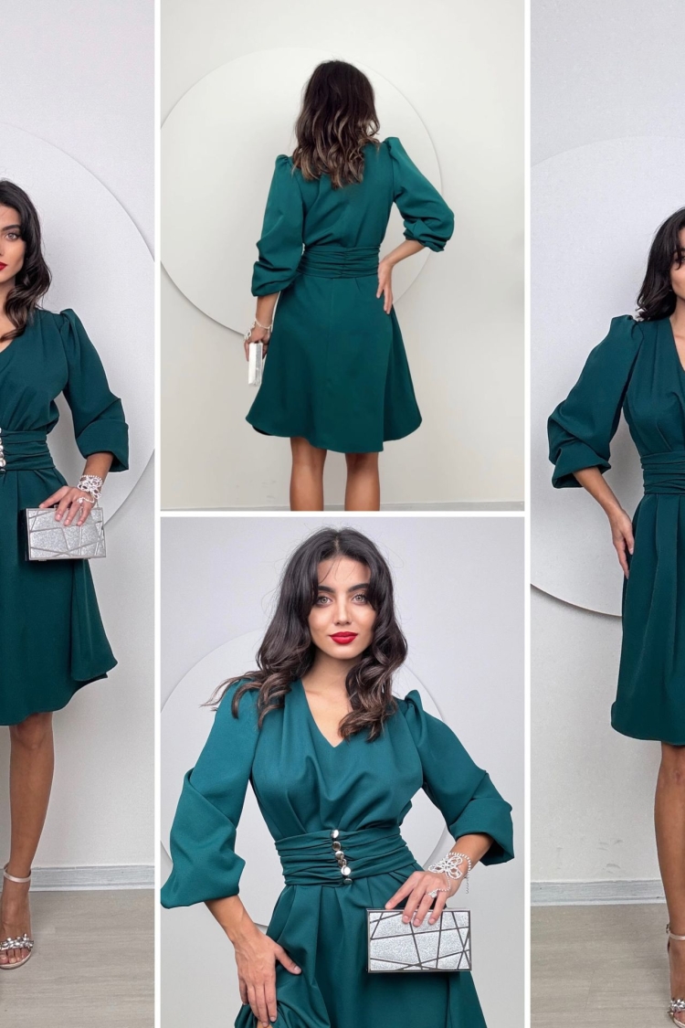 Shoulder Pile Belt Dress