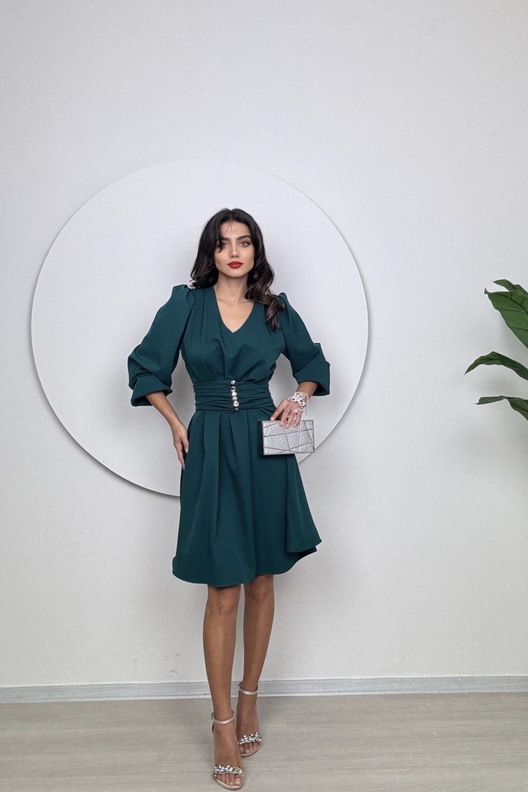 Shoulder Pile Belt Dress