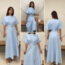 Atlas Fabric Belted Dress - Brand: Miss Janell - Women's Clothing Wholesale - Globality Store