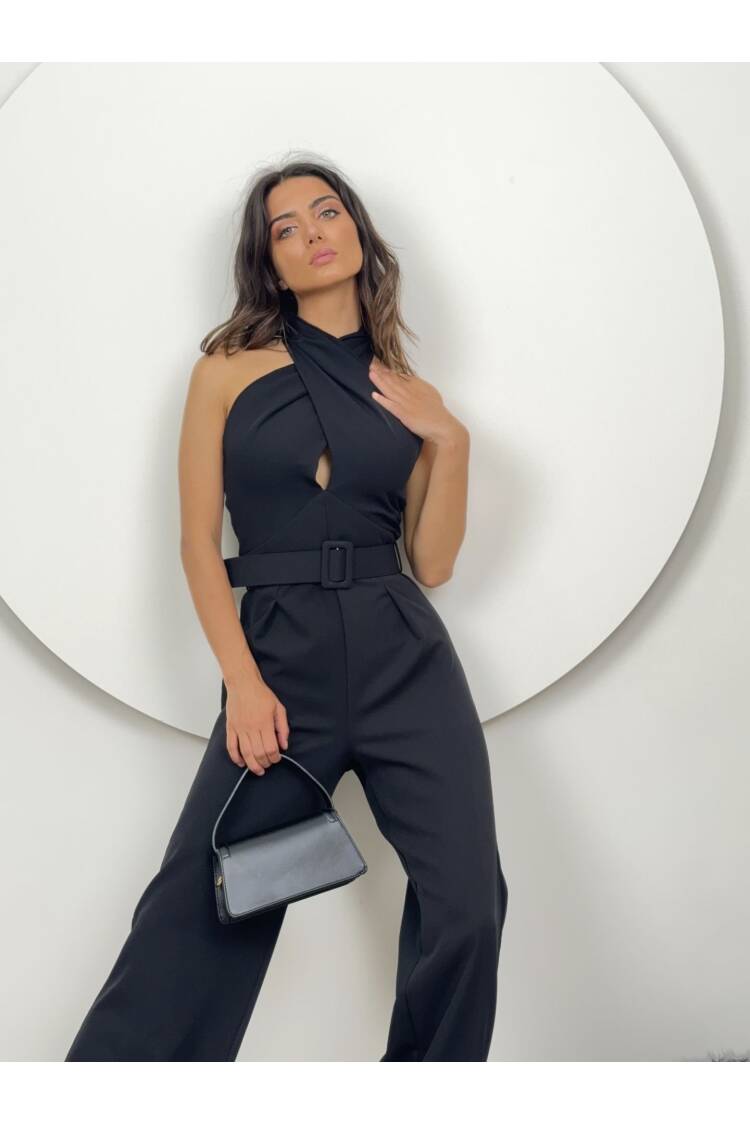 Mango Pattern Belt Detail Jumpsuit - Miss Janell - Globality Store - Women Clothes Wholesale Turkey