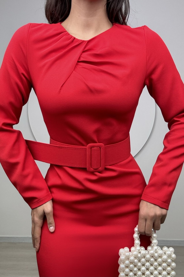 Collar Detail Dress - Miss Janell - Globality Store - Women Clothes Wholesale Turkey
