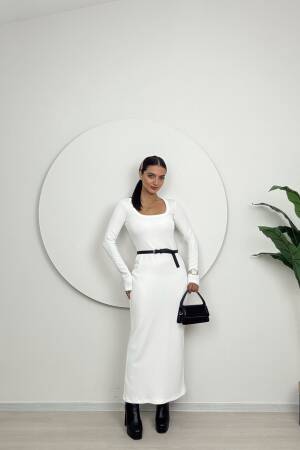 U Neck Knitted Dress - Miss Janell - Globality Store - Women Clothes Wholesale Turkey