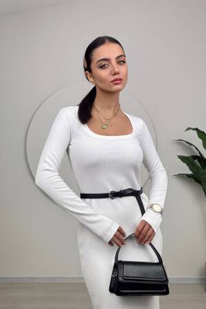 U Neck Knitted Dress - Miss Janell - Globality Store - Women Clothes Wholesale Turkey