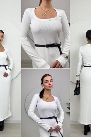 U Neck Knitted Dress - Miss Janell - Globality Store - Women Clothes Wholesale Turkey