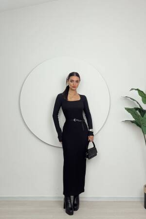 U Neck Knitted Dress - Miss Janell - Globality Store - Women Clothes Wholesale Turkey
