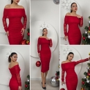 Strapless Ruffle Long Sleeve Tulle Dress - Miss Janell - Globality Store - Women Clothes Wholesale Turkey