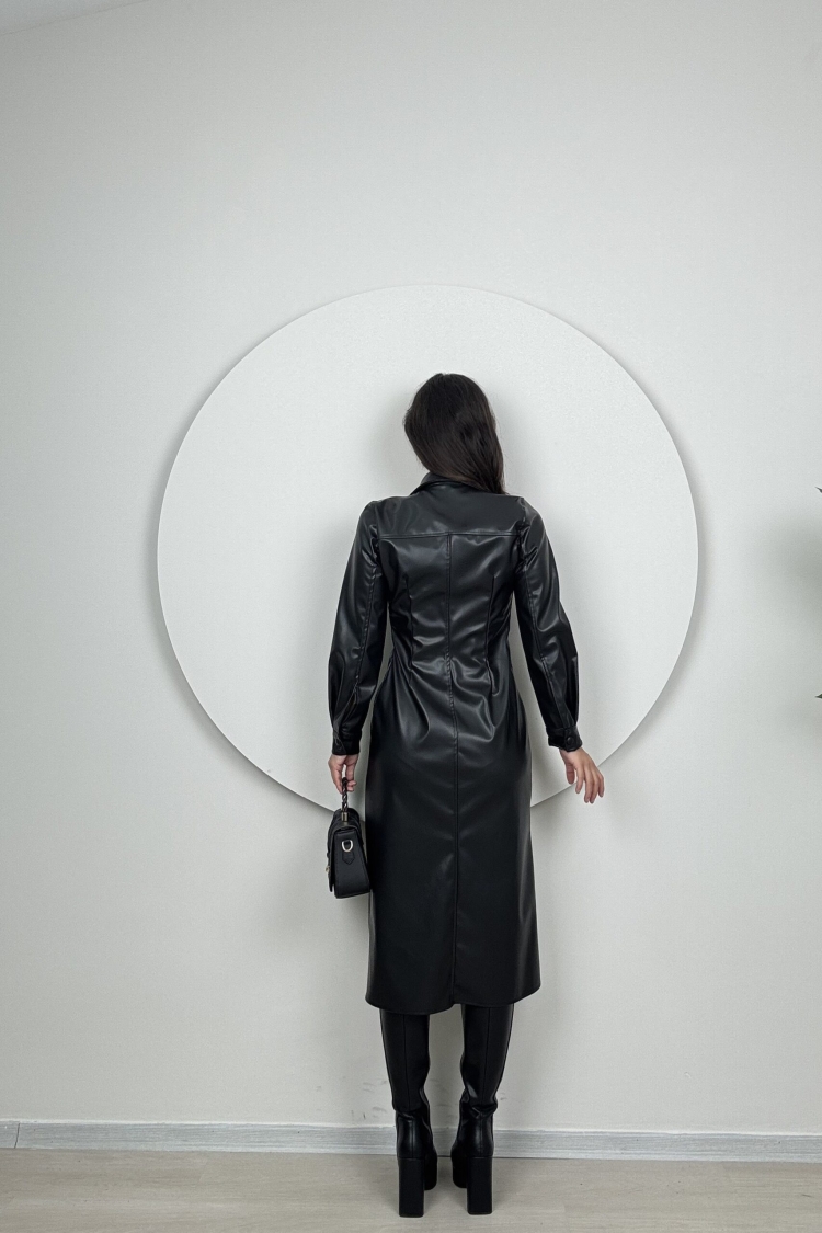 Line Leather Dress
