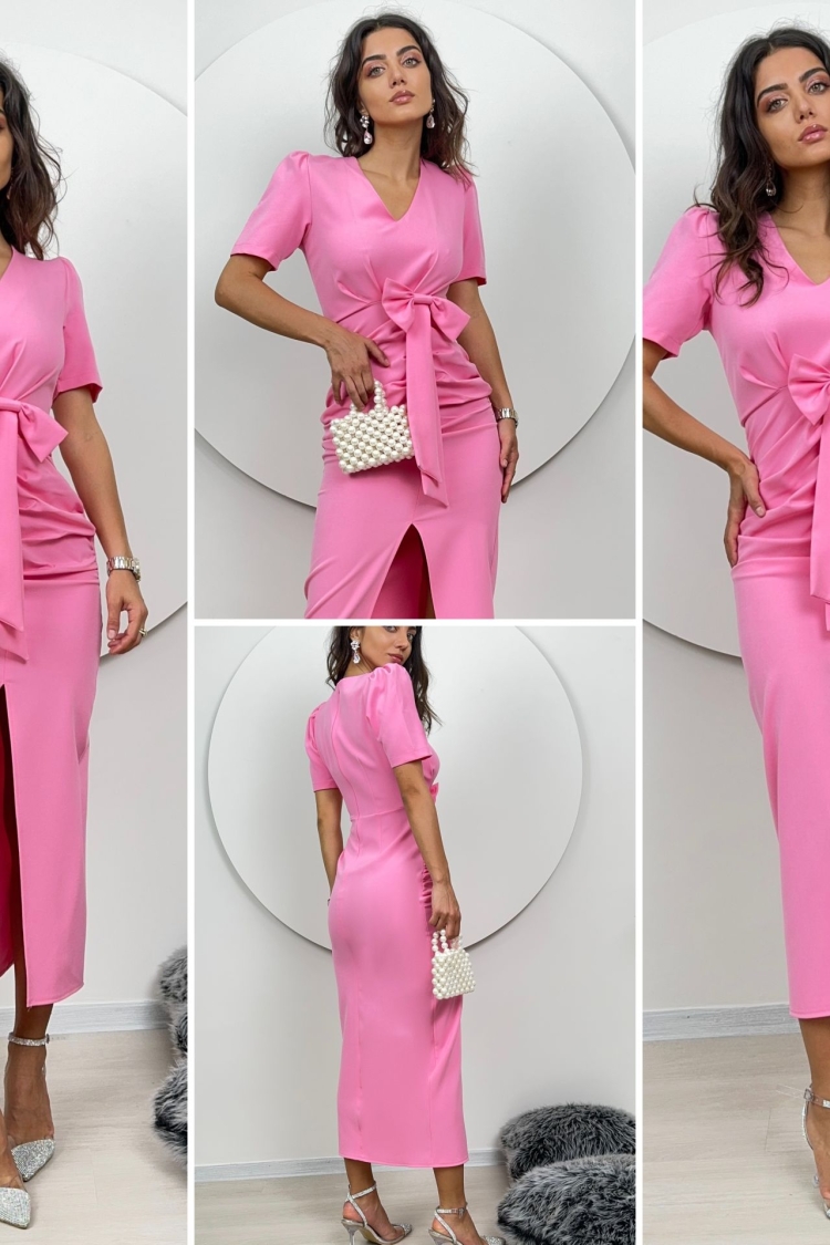 Front Ruffle Fyonk Detail Atlas Dress