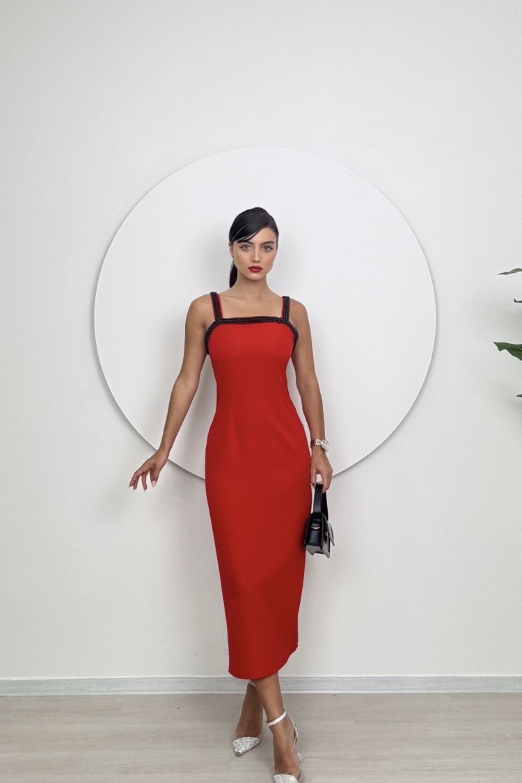 Atlas Midi Dress With Collar Detail