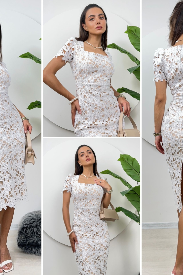 Guipure Long Dress