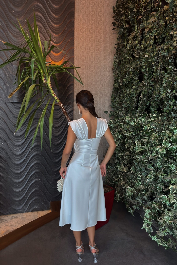 Chest Stripe Pearl Detail Dress
