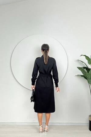 Long Dress With Pleated Belt - Miss Janell - Globality Store - Women Clothes Wholesale Turkey