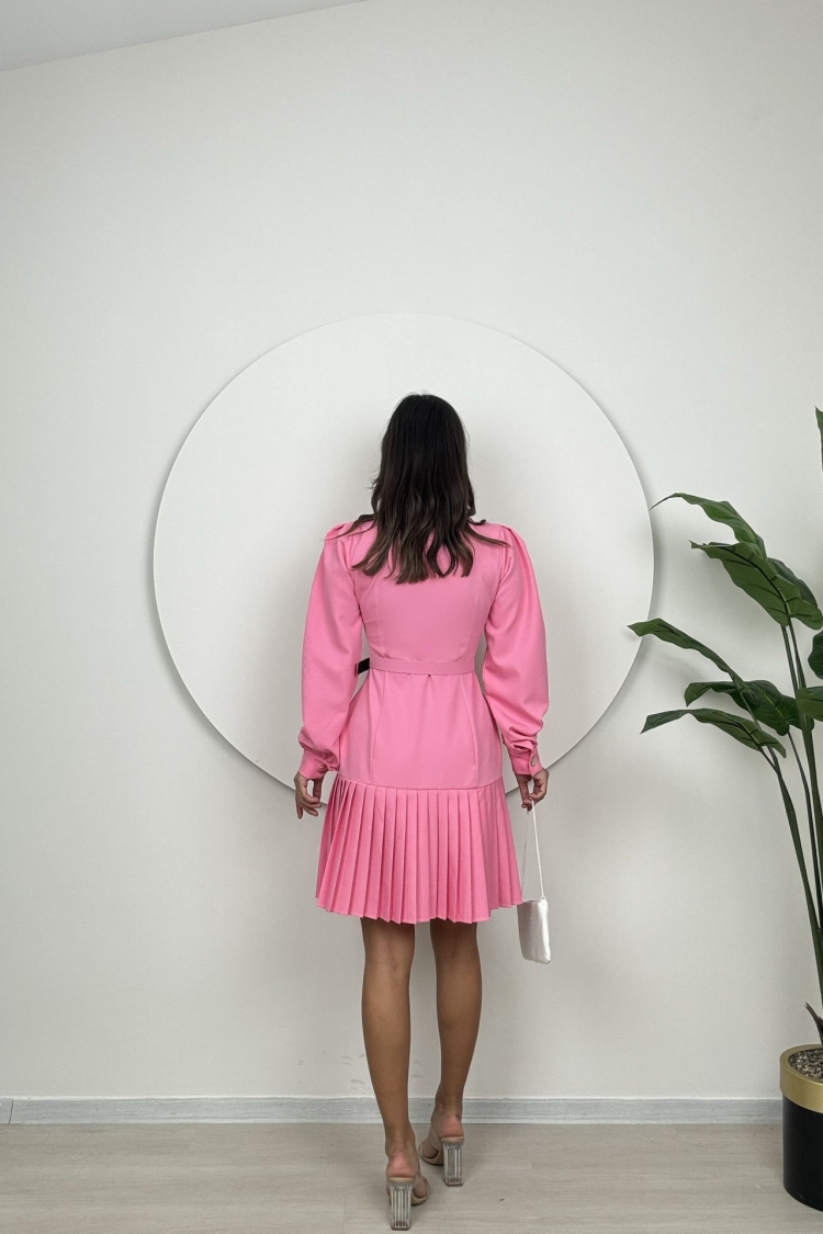 Pleated Short Dress