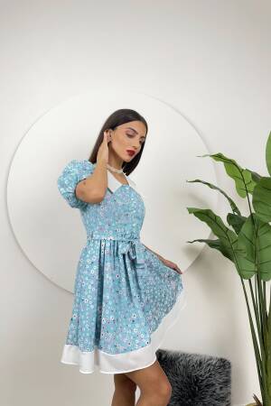 Collar Detail Crepe Mini Dress - Miss Janell - Globality Store - Women Clothes Wholesale Turkey