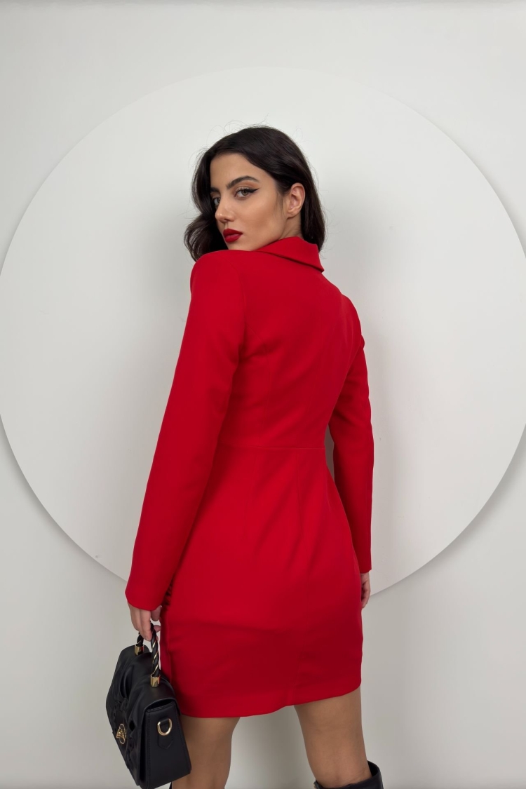 Ruffle Buttoned Jacket Dress