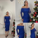 Strapless Ruffle Long Sleeve Tulle Dress - Miss Janell - Globality Store - Women Clothes Wholesale Turkey